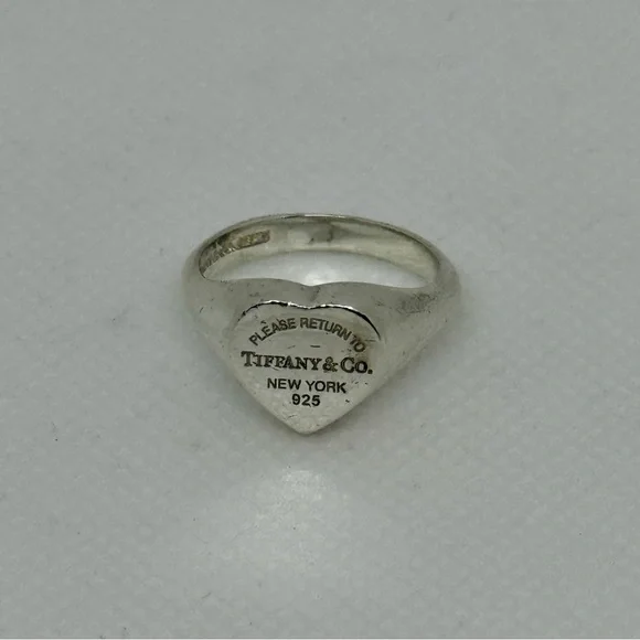 Tiffany & Co. Silver Heart Signet Ring - Picture 6 of 16